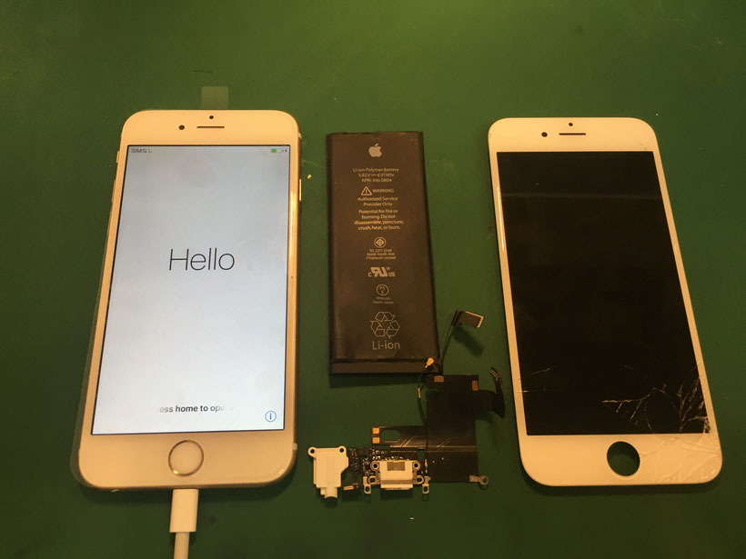 iPhone6S画面に充電口と電池交換 iPhone6S画面に充電口と電池交換