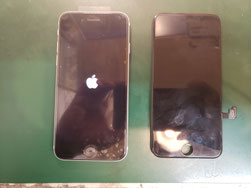 画面修理後のiPhone SE（第２世代）外観比較