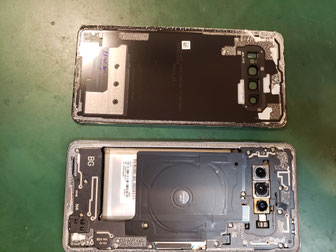 Galaxy S10+バックパネル取り外し